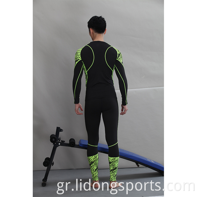 Lidong Custom Fitness Cool Men Workout Γυμναστήριο ρούχα σφιχτά συμπίεση T πουκάμισο